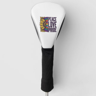 Peace Love Pride Vintage Flower Vector Shirt_1 Golf Head Cover
