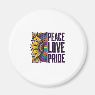 Peace Love Pride Vintage Flower Vector Shirt_1 Magnet