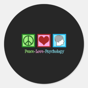 Peace Love Psychology Cute Psychologist  Classic Round Sticker