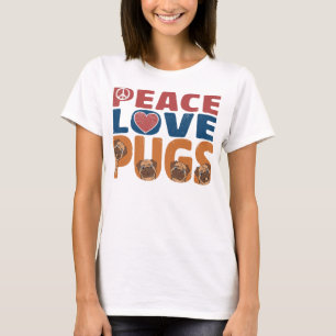 Peace Love Pug Dog Lover For Women Men, Pet Lover, T-Shirt