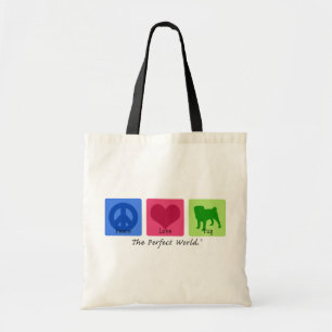 Peace Love Pug Tote Bag