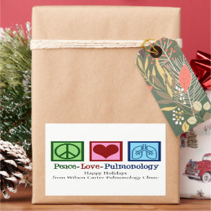 Peace Love Pulmonology Customizable Pulmonologist Rectangular Sticker