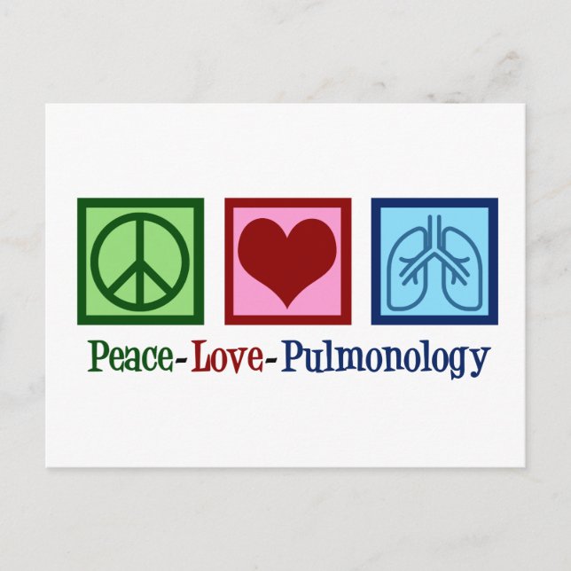 Peace Love Pulmonology Postcard (Front)