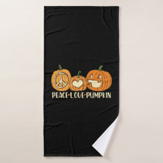 Peace Love Pumpkin Halloween Bath Towel