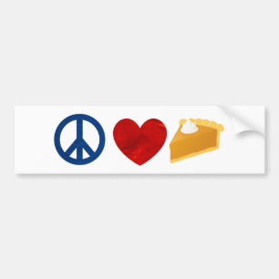 Peace, Love, Pumpkin Pie Bumper Sticker