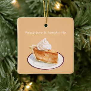 Peace Love & Pumpkin Pie Ceramic Ornament