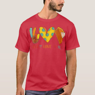 Peace Love Pumpkin Pie Turkey Thanksgiving Day Fal T-Shirt