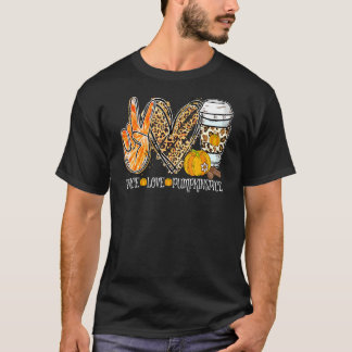 Peace Love Pumpkin Spice Leopard Falls T-Shirt
