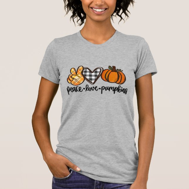 Peace Love Pumpkins Women's T-Shirt (Front)