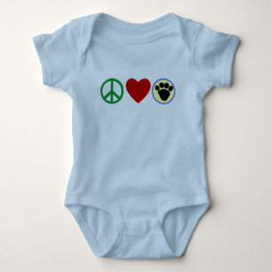 Peace Love Puppy Paws T shirts, Gifts Baby Bodysuit