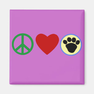Peace Love Puppy Paws T shirts, Gifts Magnet