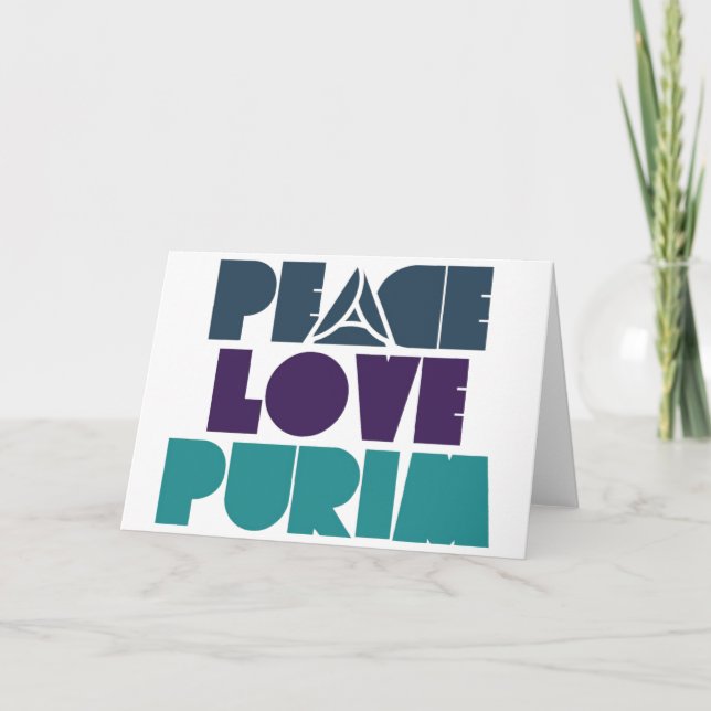 Peace Love Purim Card (Front)