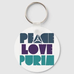 Peace Love Purim Key Ring