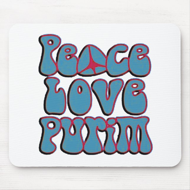 Peace Love Purim.png Mouse Pad (Front)