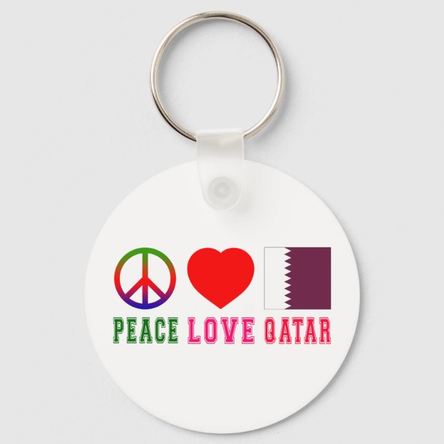 Peace Love Qatar Key Ring (Front)