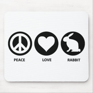 Peace Love Rabbit Mouse Pad