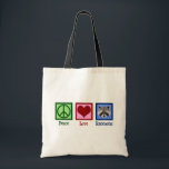 Peace Love Raccoons Tote Bag<br><div class="desc">A cute racoon lover gift that reads Peace Love Raccoons. A cool racoon mascot design.</div>
