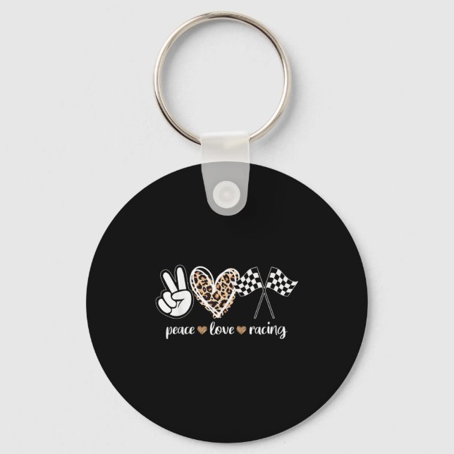 Peace Love Racing  Key Ring (Front)