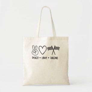 Peace love Racing Tote Bag