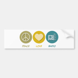 Peace Love Radio Bumper Sticker