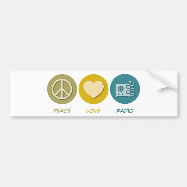 Peace Love Radio Bumper Sticker (Front)