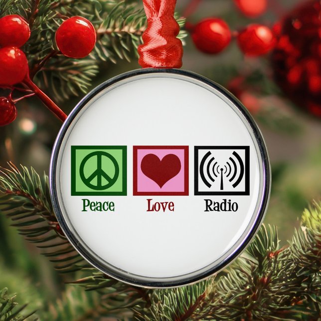 Peace Love Radio Christmas Metal Tree Decoration (Creator Uploaded)