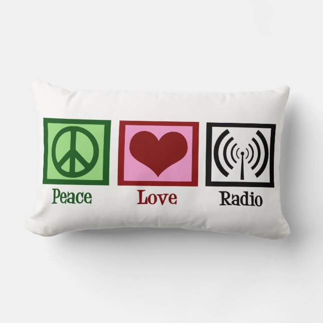 Peace Love Radio Lumbar Cushion (Front)