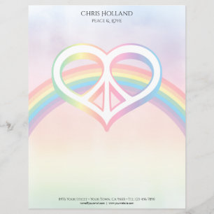 Peace & Love Rainbow Letterhead