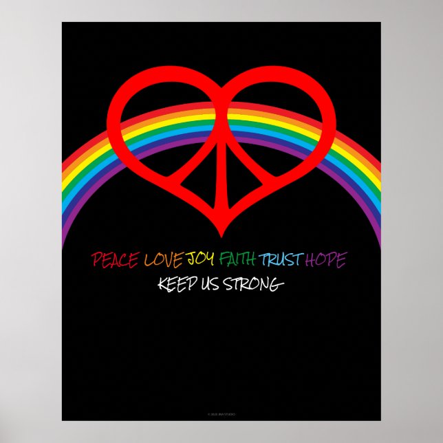 Peace Love Rainbow Poster (Front)