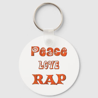 PEACE LOVE RAP KEY RING