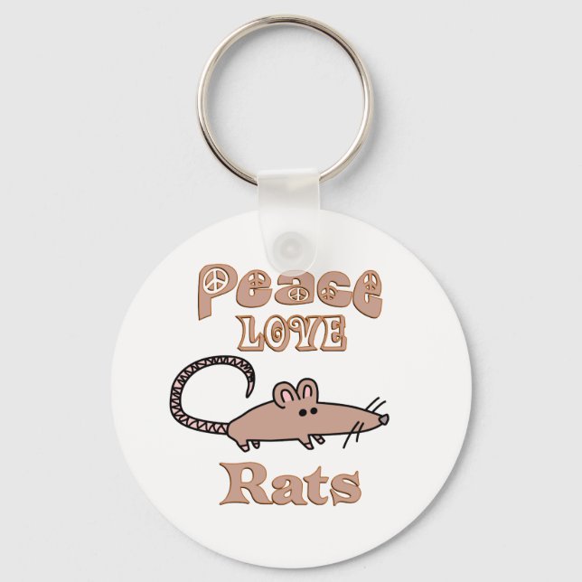 Peace Love Rats Key Ring (Front)