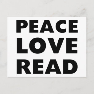 Peace Love Read Postcard