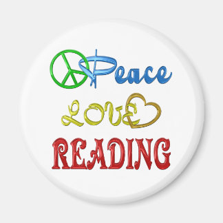 PEACE LOVE READING MAGNET