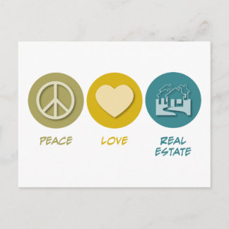 Peace Love Real Estate Postcard