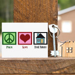 Peace Love Real Estate Postcard<br><div class="desc">Pretty real estate gifts for a realty,  a title company,  mortgage broker,  loan officer or even a new homeowner. A peace sign,  a heart,  and a house.</div>