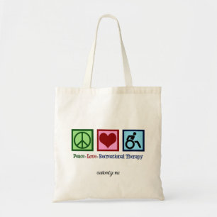 Peace Love Recreational Therapy Personalised Tote Bag