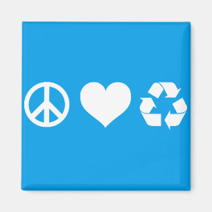 Peace Love Recycle Magnet