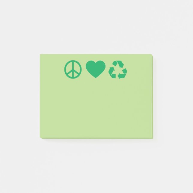 Peace Love Recycle Post-it Notes (Front)