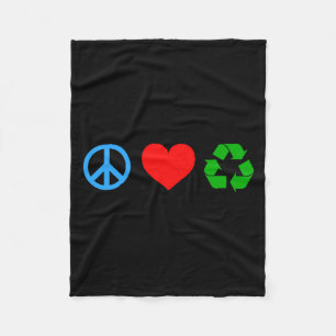 Peace Love Recycle T Shirt_1  Fleece Blanket