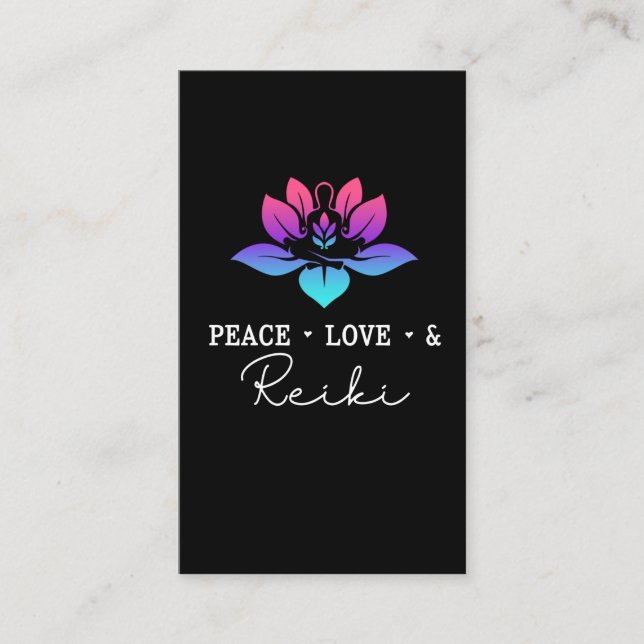 Peace Love Reiki Chakra Spiritual Meditation Business Card (Front)