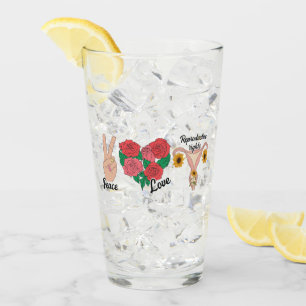 Peace, Love, Reproductive Rights   Pro-choice Glass