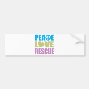Peace Love Rescue Bumper Sticker