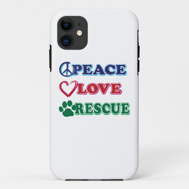 Peace Love Rescue Case-Mate iPhone Case (Back)