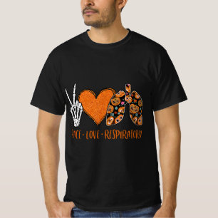 Peace Love Respiratory Therapist Halloween Costume T-Shirt