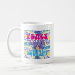 Peace Love & Retirement with Tie Dye Coffee Mug