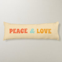 Peace & Love Retro Body Pillow