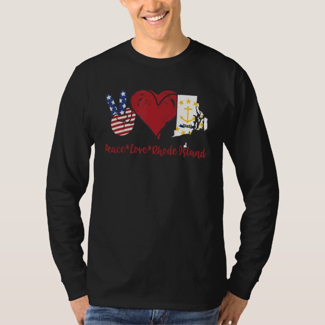 Peace Love Rhode Island T-Shirt (Front)