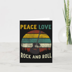 Peace Love Rock &amp; Roll Guitar Player Guitarist Card