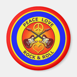 PEACE LOVE ROCK AND ROLL MAGNET