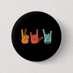 Peace Love Rock and Roll Rock Band Concert 6 Cm Round Badge